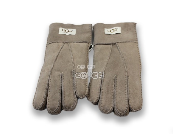 меховые перчатки мужские Leather Capuccinno