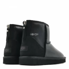 Mens Mini Zip Metallic Black